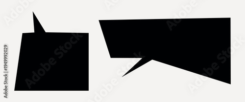 Minimalist black speech bubbles design element vector set
