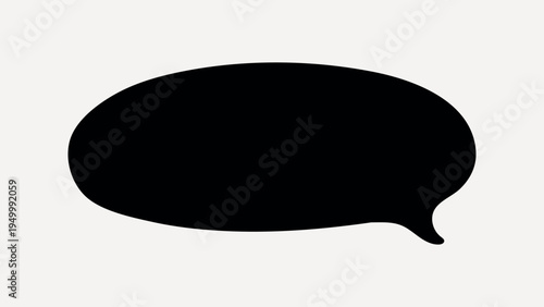 Black speech bubble silhouette vector element