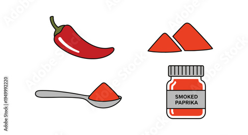 Smoked Paprika Line art vector clean modern abstract illustration