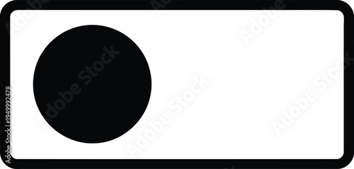 A black and white toggle switch icon featuring a circular button inside a rounded rectangular box Vector