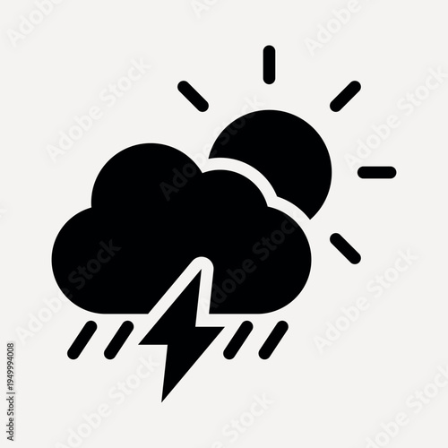 Weather icon depicting mixed conditions vector