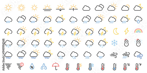 Weather icons collection vector