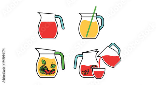 Smoothie Pitcher Line art creative vibrant abstract tone vector