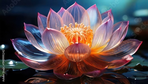 Radiant Lotus Blossom - A Symphony of Light and Color in Bloom.