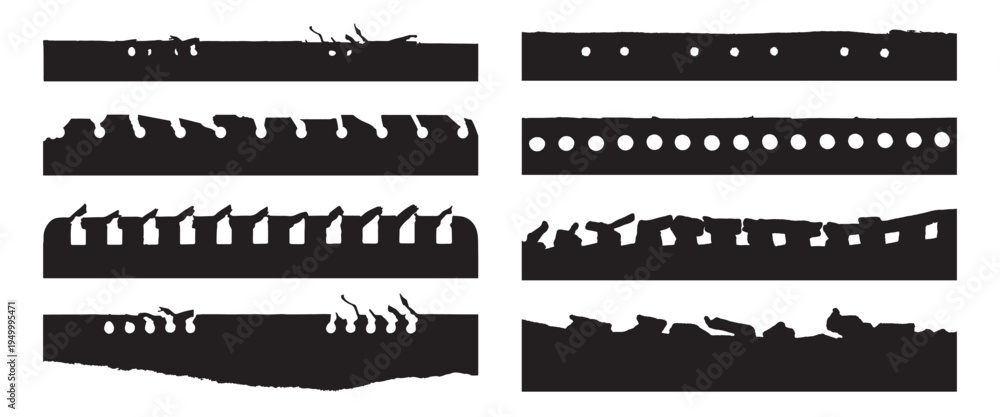 Obraz premium Torn paper edge vector silhouettes vector