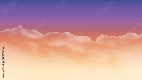Vibrant gradient clouds horizon vector, desktop wallpaper