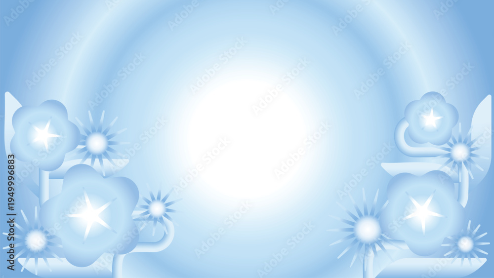 Fototapeta premium Abstract floral gradient design vector, desktop wallpaper