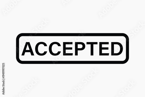 Simple bold accepted sign vector