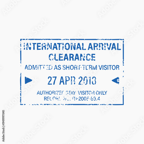 International arrival clearance stamp vector