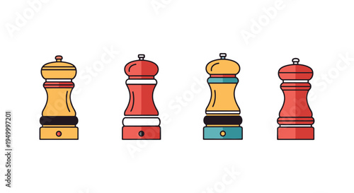 Pepper Grinder Line art vector abstract minimal color