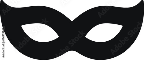 Black carnival masquerade mask vector graphic, simple design for party celebration event costume