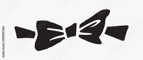 Elegant black bow tie silhouette vector