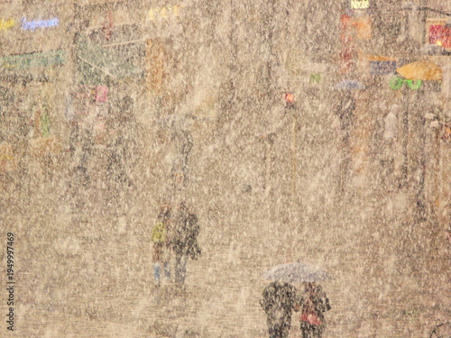 Snowing in Besancon in France