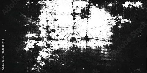 Abstract depiction of a complex, layered black and white abstract artwork, inviting viewers to explore the intricate interplay of shapes and forms, evoking a sense of curiosity.