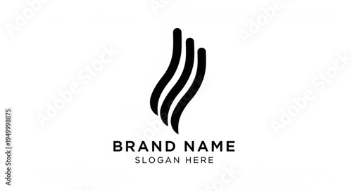 Abstract logo design with three wavy vertical lines and text.