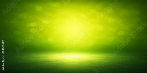 A vibrant green abstract background featuring a bright sun flare and glowing blue light gradient creates a motion blur illustration of nature and energy for a modern summer wallpaper design