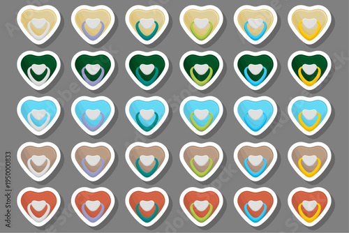 Big colored set baby pacifiers, dummy with rubber nipple