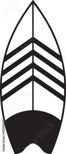 Vector surfboard icon with chevron design