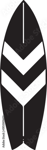 Vector surfboard icon with chevron design