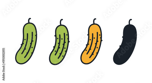 Pickled Cucumbers Line art soft vibrant abstract tone illustration