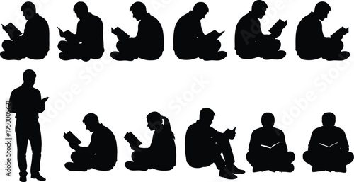 reading, people, silhouette, book, study, education, learning, student, knowledge, literature, sitting, standing, lifestyle, concentration, library, school, academic, reader, intellectual, concept