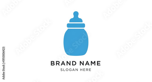 Blue baby bottle icon for infant feeding and nutrition.