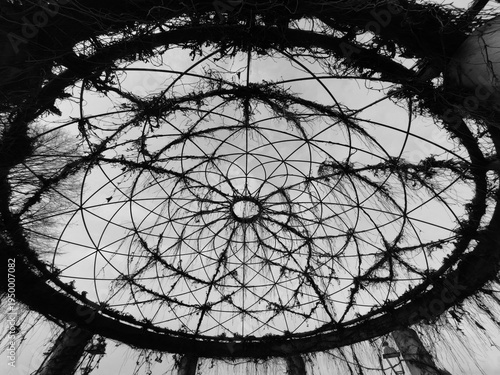 Gazebo on the public promenade along the lake in Laveno, Italy