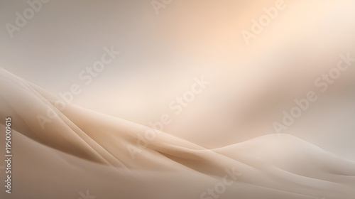 Warm pastel beige color gradient with elegant flowing smooth silk fabric lines, creating a minimalist soft wave texture design and luxurious abstract background concept