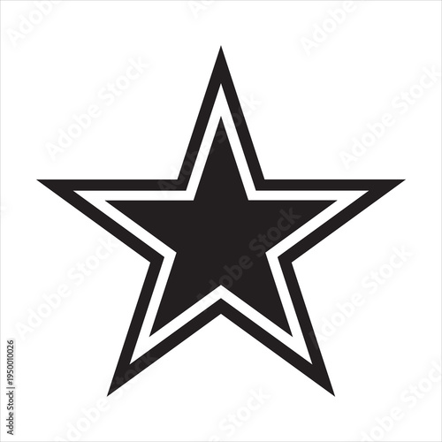 Black cowboys star icon silhouette vector flat design on white background.
