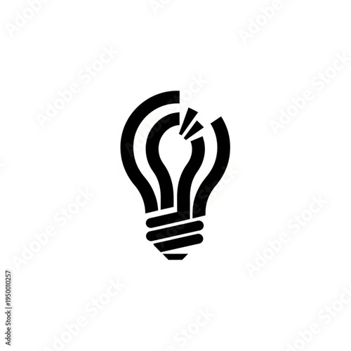 Broken Light Bulb Symbol Representing Failed Idea.