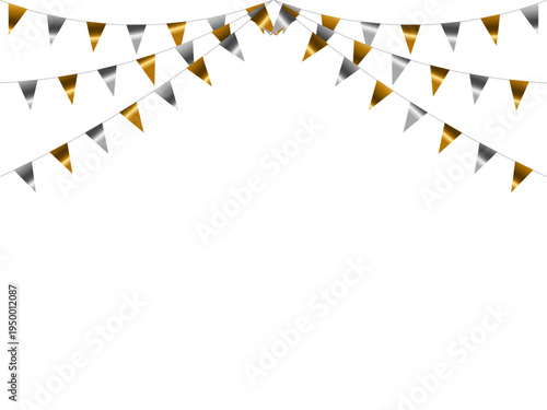 ガーランド三角ひも、曲線、金2銀F1