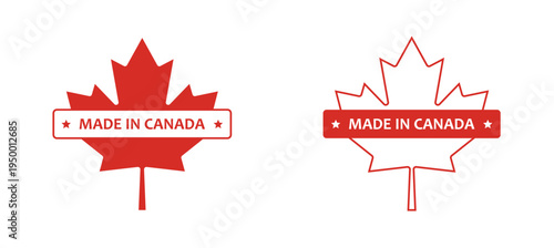 Distinctive Canadian maple leaf mark concept, indicating product origin and national pride, suitable for labeling goods manufactured in Canada, symbolizing quality and authenticity
