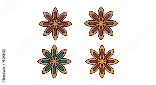 Star Anise Line art vector clean dynamic abstract