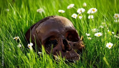 skull in the grass