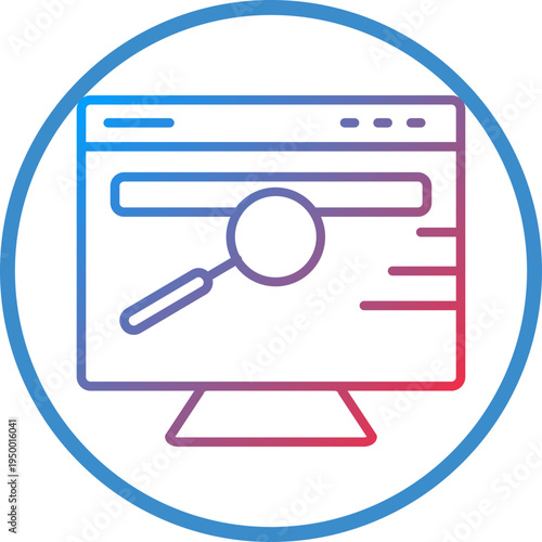 Search Engine Line Icon Style
