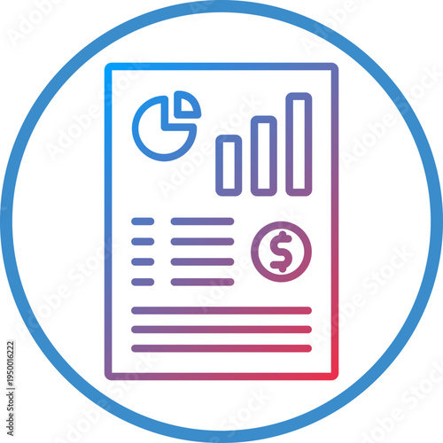 Seo Report Line Icon Style