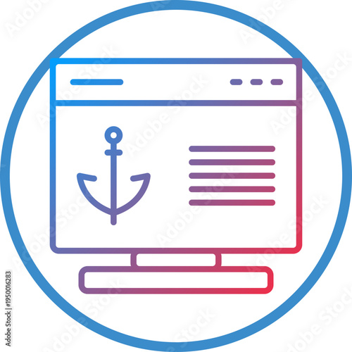 Anchor Text Line Icon Style