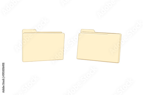 A pair of manila file folders depicted in a clean vector style