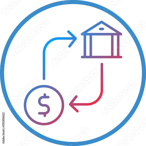 Money Transfer Line Icon Style