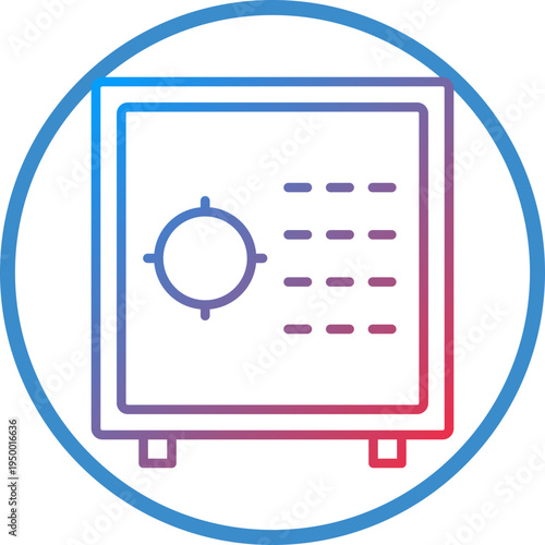 Safe Box Line Icon Style