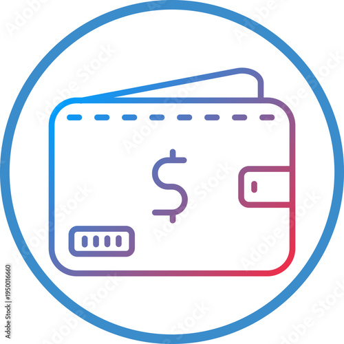 Wallet Line Icon Style