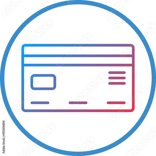 Debit Card Line Icon Style