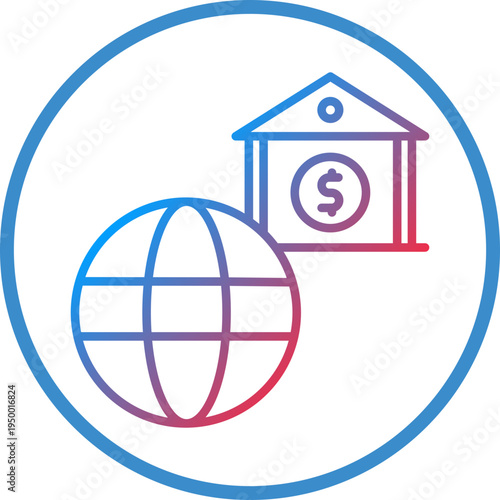 Worldwide Banking Line Icon Style