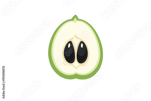 A flat vector illustration showing a cross-section of a green custard