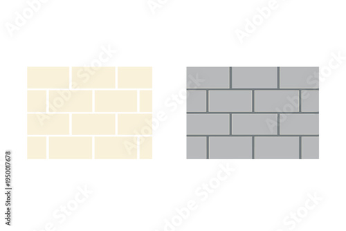 A vector illustration featuring two sections of brick wall patterns