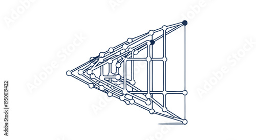 Abstract geometric wireframe structure with interconnected nodes and lines.