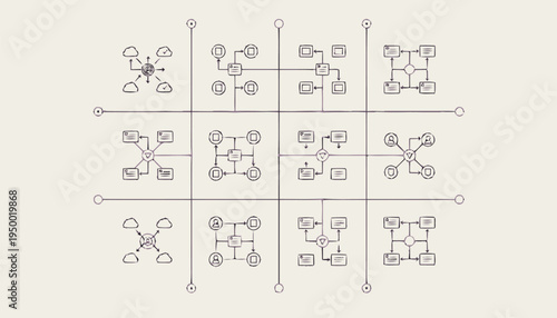 Abstract Tic Tac Toe Grid with Drone Icons.