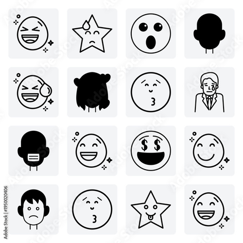 Diverse Digital Emoticon Moods – Love, Greed, Sickness, And Joyful Grins For Social Media Engagement Posts