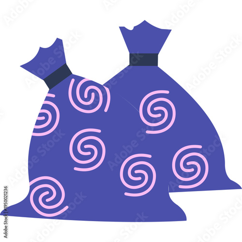 Purple drawstring bags with spiral patterns for school storage, gym equipment, sports gear, PE class, student supplies, organizational needs, educational activities, or carrying personal items in camp