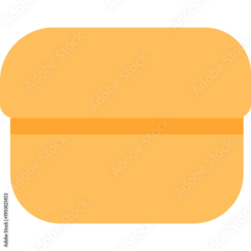 Orange lunch box icon for school meals, food storage, lunch time, student nutrition, cafeteria programs, or educational campaigns promoting healthy eating habits and proper meal organization.